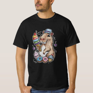 Camiseta capybara doce rosquinha cupcakes doces
