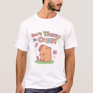 Camiseta Capybara e borboletas bonitas não se preocupam em