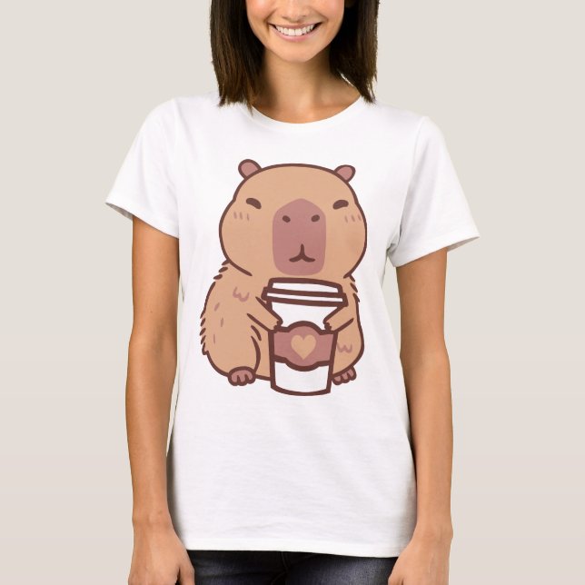 Camiseta Capybara e Café Cappuccino Lover (Frente)