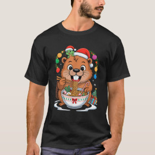 Camiseta Capybara e Turtle Backpack Ramen Kawaii Boné Xmas