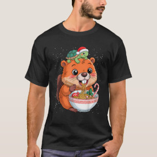 Camiseta Capybara e Turtle Backpack Ramen Kawaii Boné Xmas