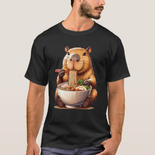 Camiseta Capybara Eating Ramen Noodle Anime Kawaii