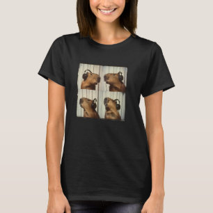 Camiseta Capybara Em Fones de ouvido Capa Fria Amante ADHD
