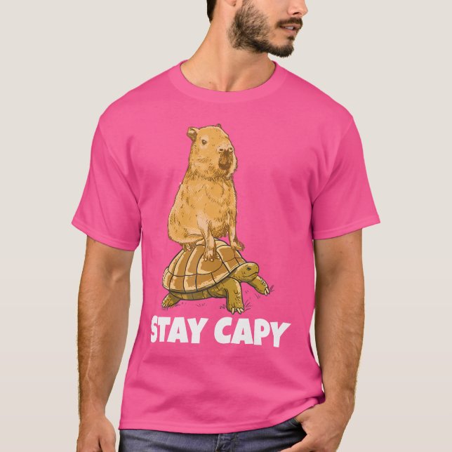 Camiseta Capybara Em Tartaruga, Fique Capaz (Frente)
