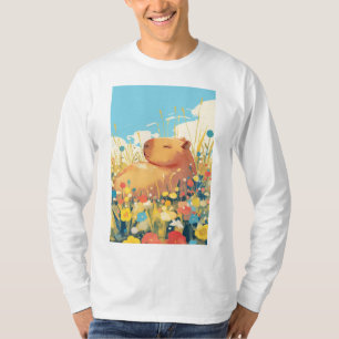 Camiseta Capybara em um Campo de Sonhos