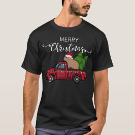 Camiseta Capybara Enfeites de natal Truck Tree Funny Xmas