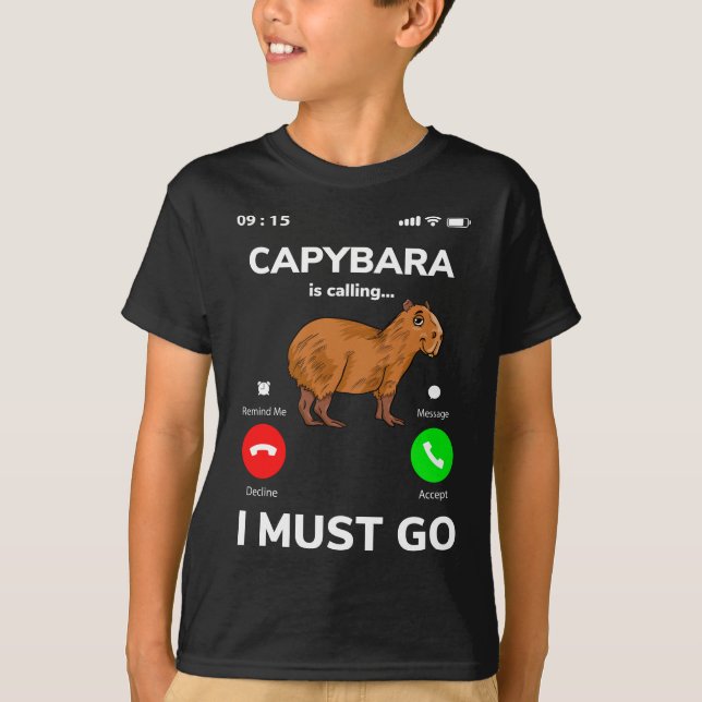 Camiseta Capybara Está Ligando Para Eu Ir (Frente)