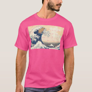 Camiseta Capybara Excelente Wave Kanagawa Japonês