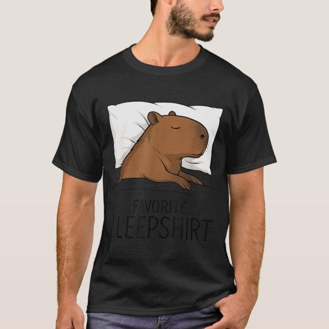 Camiseta Capybara Favorite Sleepshirt Sleeng Pajamas Boys G (Frente)