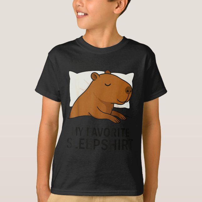 Camiseta Capybara Favorite Sleepshirt Sleeng Pajamas Boys G (Frente)
