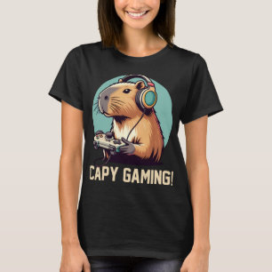 Camiseta Capybara Gamer, Capy Gaming Funny Videos games Cap