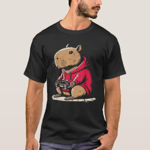 Camiseta Capybara Gamer Engraçado Jogos Capy Rodent Boys