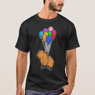 Camiseta Capybara Giant Cavy Com Balões Capibara Animal