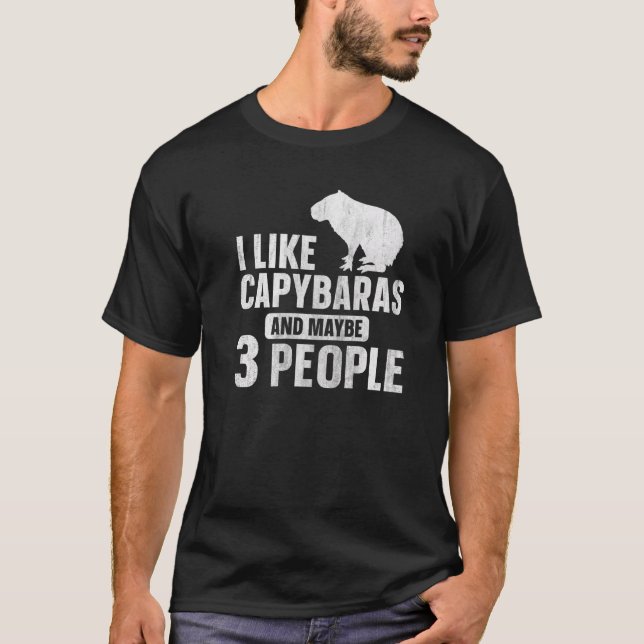 Camiseta Capybara I Like Capybaras And Maybe 3 People (Frente)