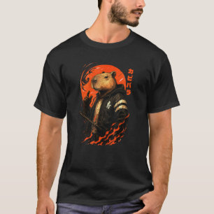 Camiseta Capybara Japonesa Anime Samurai Ninja Japão Boys G