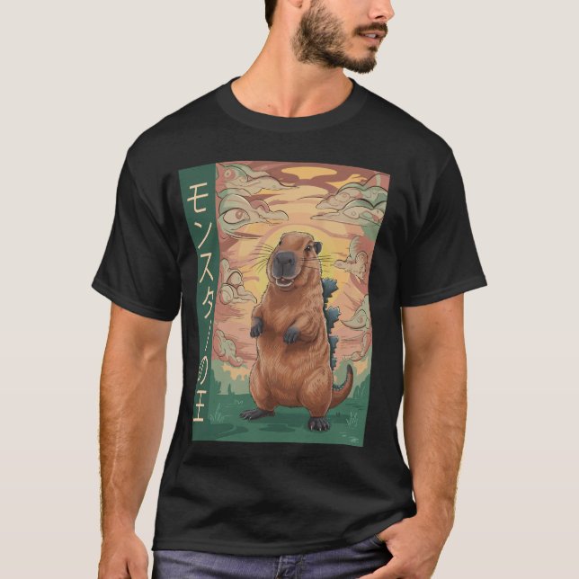 Camiseta Capybara King Do Monstro Capyzilla Engraçado Para  (Frente)