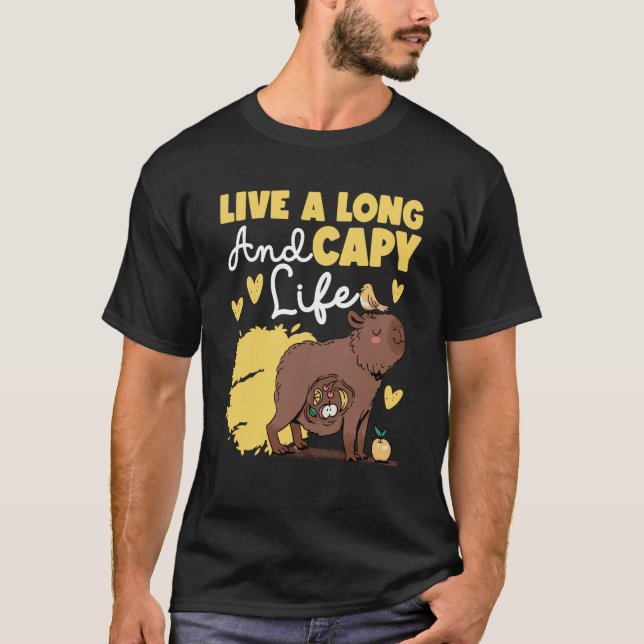 Camiseta Capybara Live A Long And Capy Life (Frente)