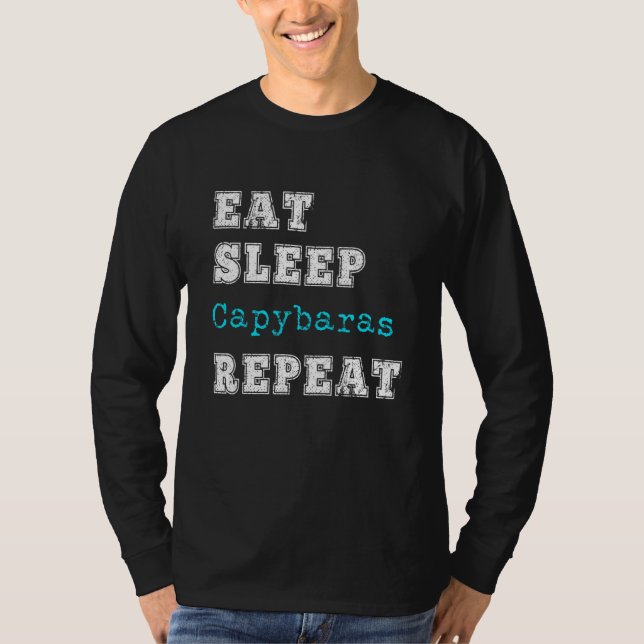 Camiseta Capybara Love Comer Sleep Repete Capybaras (Frente)