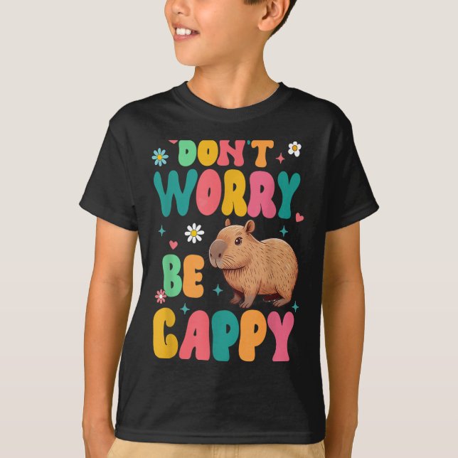 Camiseta Capybara Lover Motivation Sitive Don't That Worry  (Frente)