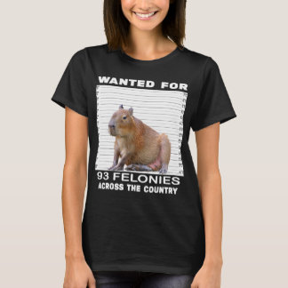 Camiseta Capybara Lover Queria 93 Felonias Em Toda A C