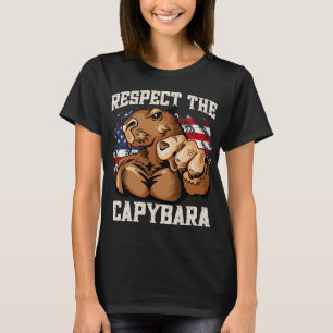 Camiseta Capybara Lover Respeita A Capybara Rodent USA Mus