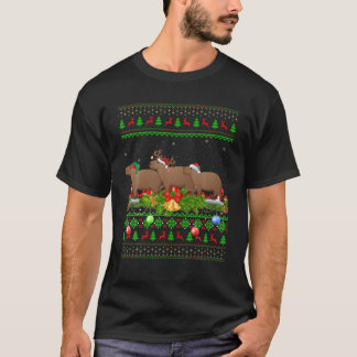 Camiseta Capybara Lover Xmas Lighting Santa Ugly Capybara C