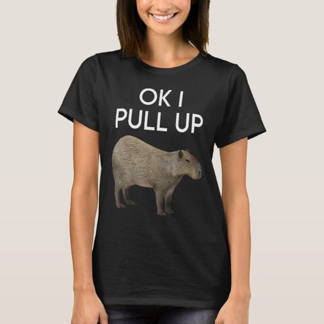 Camiseta Capybara Meme Puxar Animais Roedores Mamíferos (Frente)