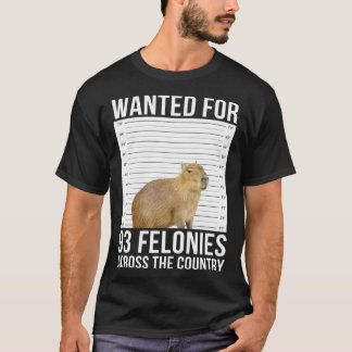Camiseta Capybara Mugshot Queria 93 Felonias Em Toda A Área