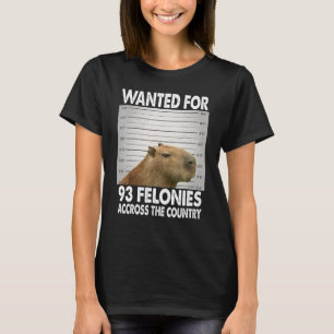 Camiseta Capybara Mugshot Queria 93 Felonias Em Toda A Área