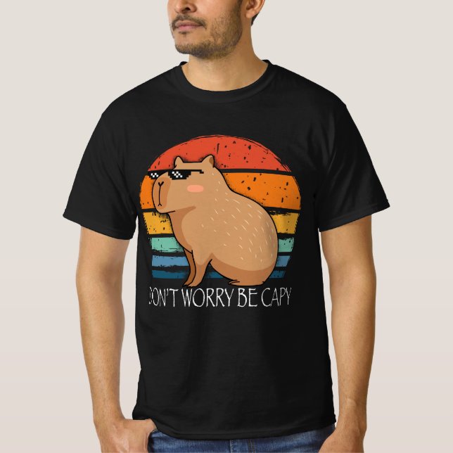 Camiseta Capybara Não Se Preocupe Com Capy Funny Rodent (Frente)