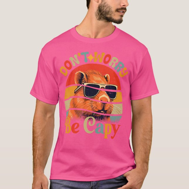 Camiseta Capybara Não Se Preocupe De Ser Capy Funny Cute Ca (Frente)