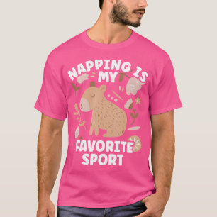 Camiseta Capybara Napping É Meu Esporte Favorito Rodent Cap