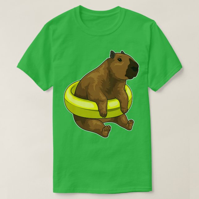 Camiseta Capybara Natação Lifebuoy (Frente do Design)
