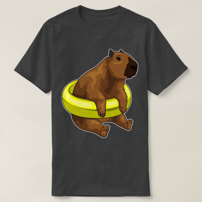 Camiseta Capybara Natação Lifebuoy (Frente do Design)