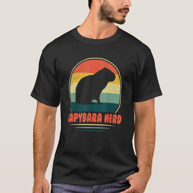 Camiseta Capybara Nerd Cute Animal Rodent Capybara Pet Ow (Frente)