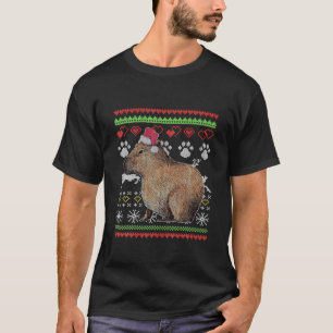 Camiseta Capybara Papais noeis-Claus Ugly Christmas Sweater