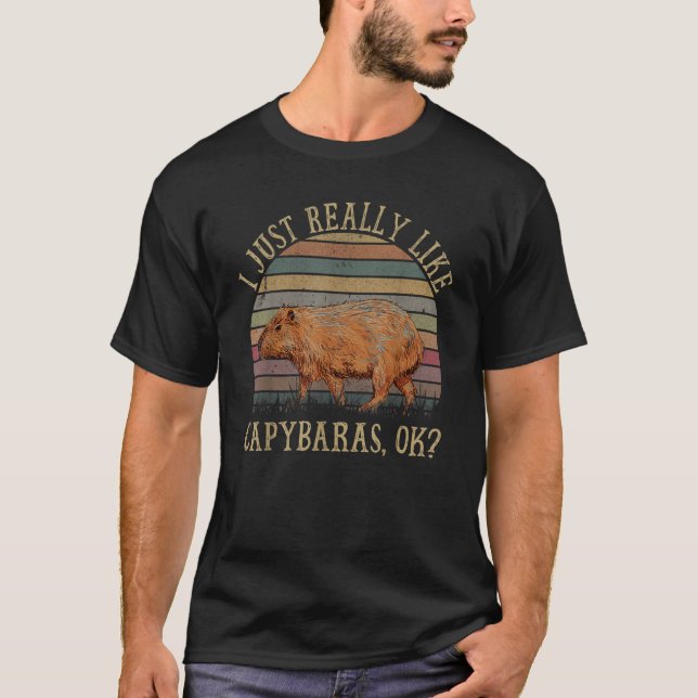 Camiseta Capybara Para Homens Crianças Rodent Capybara (Frente)