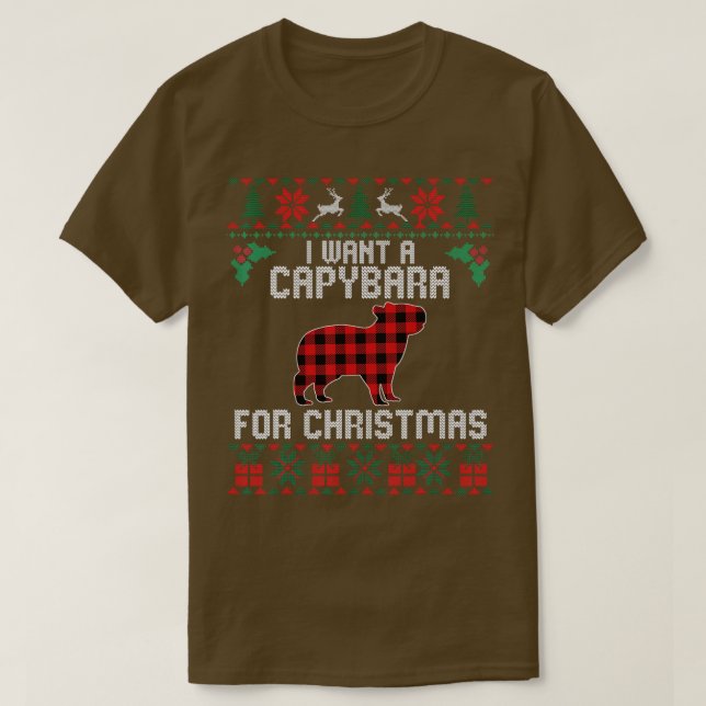 Camiseta Capybara Pet Lover Xmas Gifts Funny Ugly Christmas (Frente do Design)