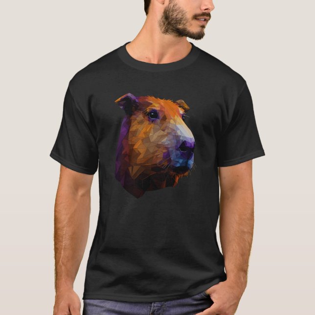 Camiseta Capybara Polygon Animal Rodent Capibara Wildlife L (Frente)