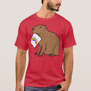 Camiseta Capybara Puns com outro Arco-íris