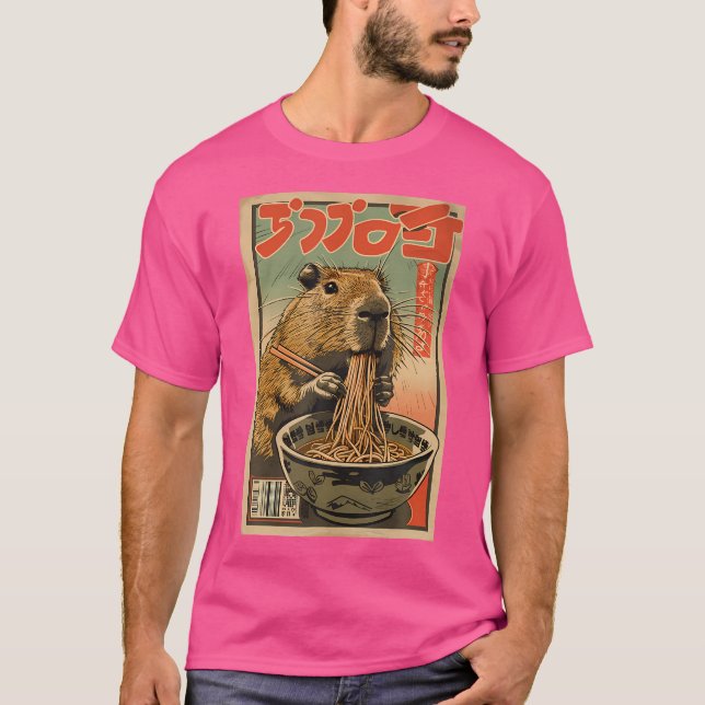 Camiseta Capybara Ramen Japonês (Frente)