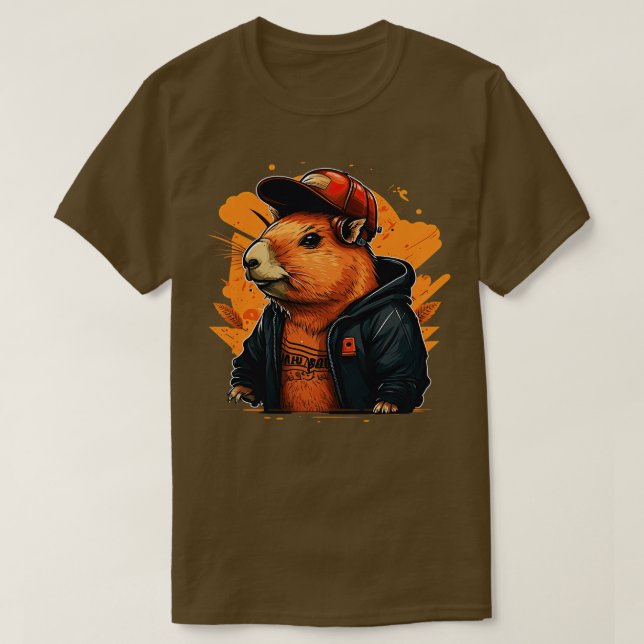 Camiseta Capybara Rapper 1 (Frente do Design)