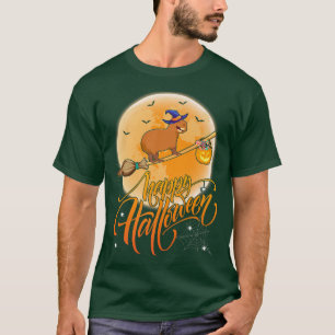 Camiseta Capybara Ride Witch Atirou Na Lua Vintage Capybara