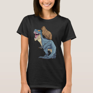 Camiseta Capybara Riding Dinosaur Rex Capibara Dino Rodent