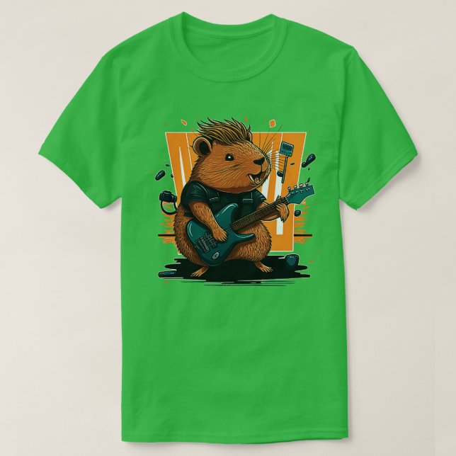 Camiseta Capybara Rocker 1 (Frente do Design)