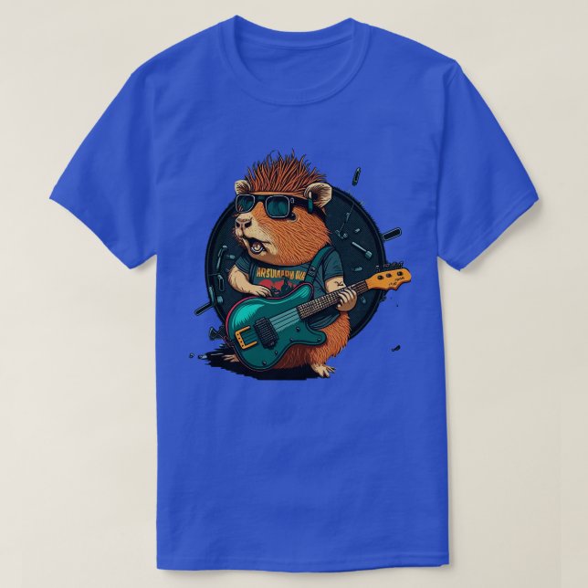 Camiseta Capybara Rocker 5 (Frente do Design)