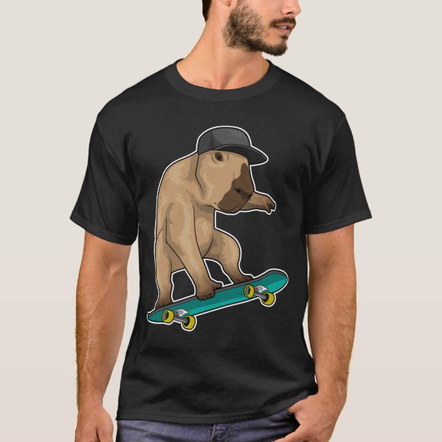 Camiseta Capybara Skater Skateboard Sports (Frente)