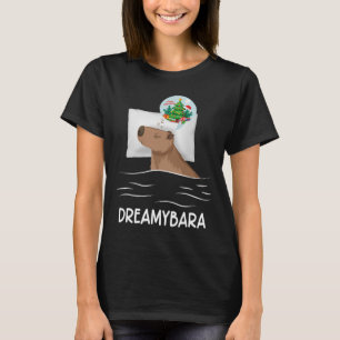 Camiseta Capybara Sleep Night Xmas Rodent Christmas Dream C