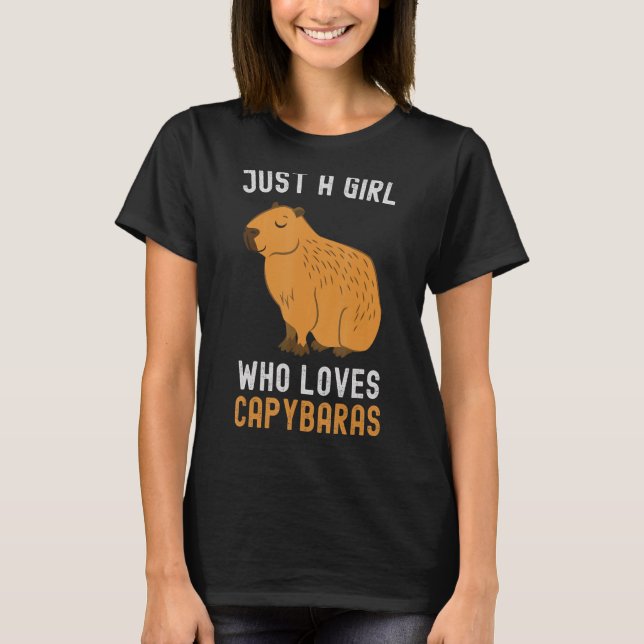 Camiseta Capybara Só Uma Garota Que Ama Capybaras Para Mulh (Frente)