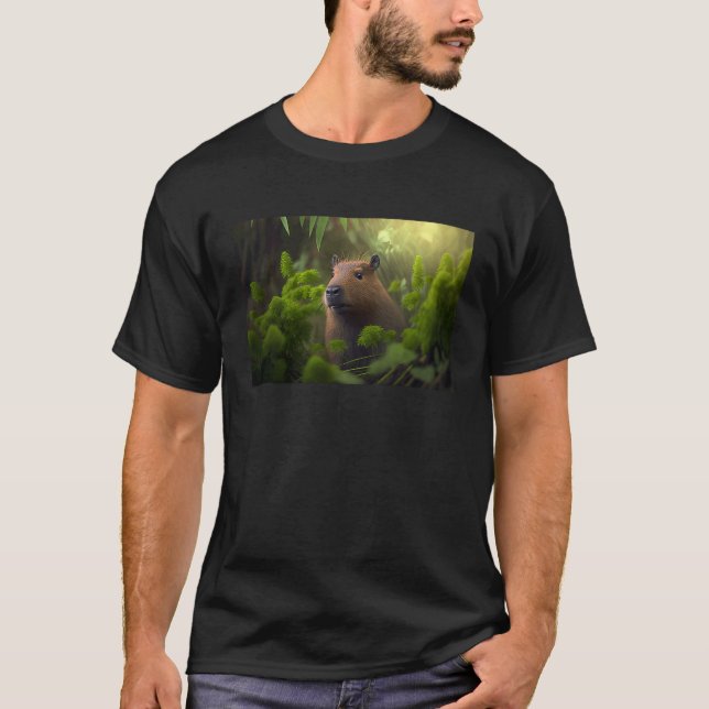 Camiseta Capybara surrounded by plants (Frente)